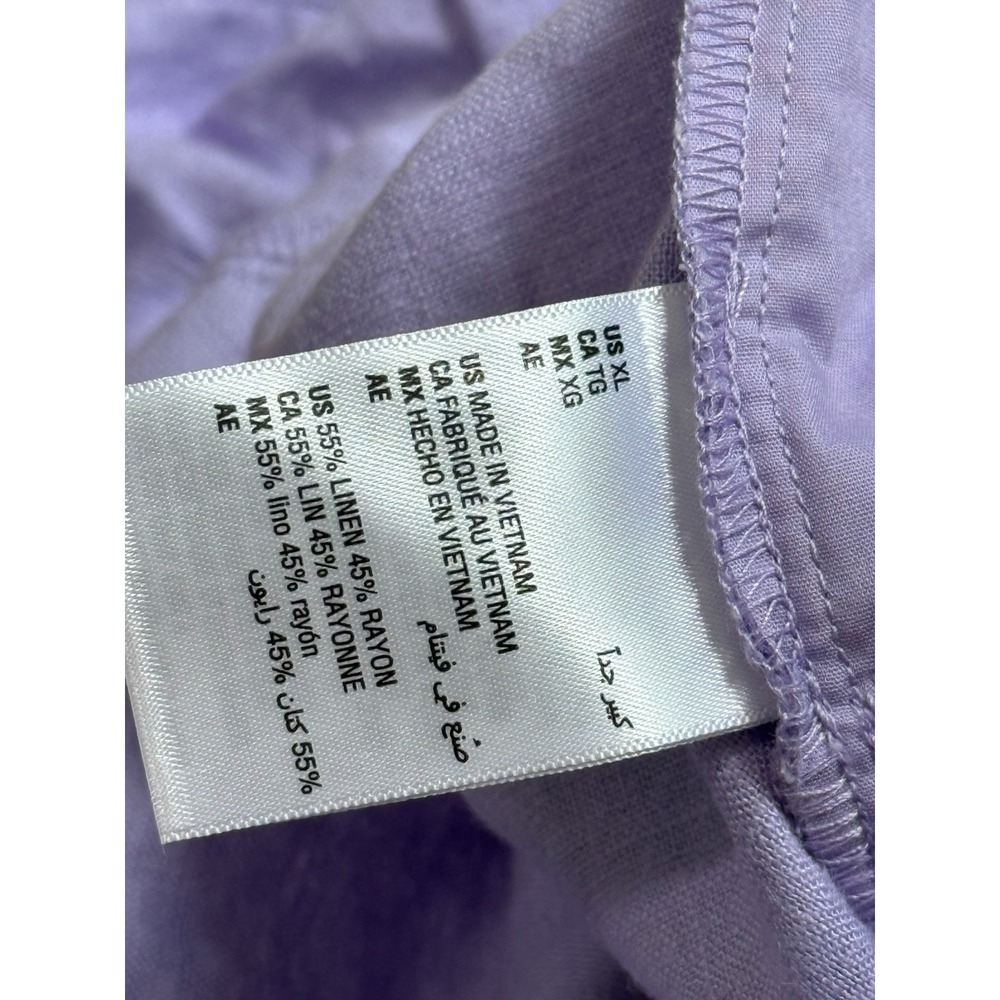 NWT Womens ON 34TH purple linen blend sleeveless jumpsuit ruffle summer size XL - Picture 13 of 16
